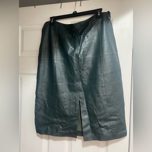 White House and black market real leather skirt